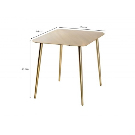 Bout de canapé  en métal doré 45 cm