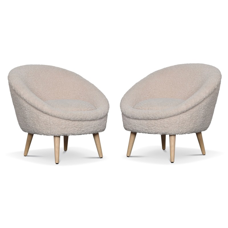 Fauteuil rond blanc synthétique
