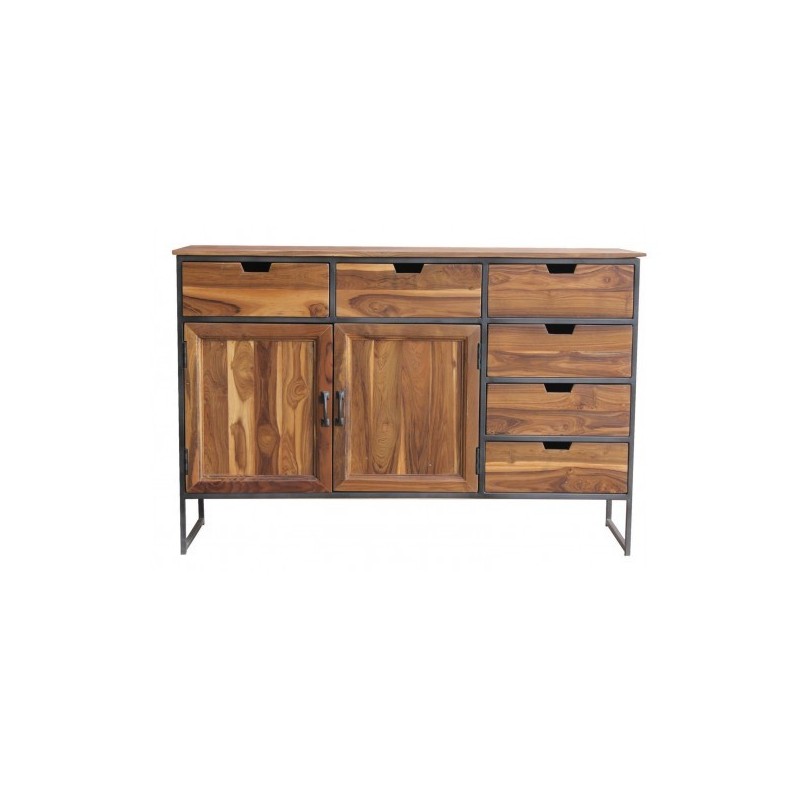 Destockage buffet métal teck