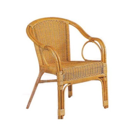 Fauteuil rotin dossier bas