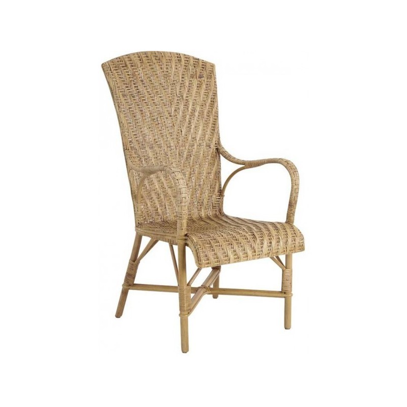 Fauteuil haut en rotin Manau