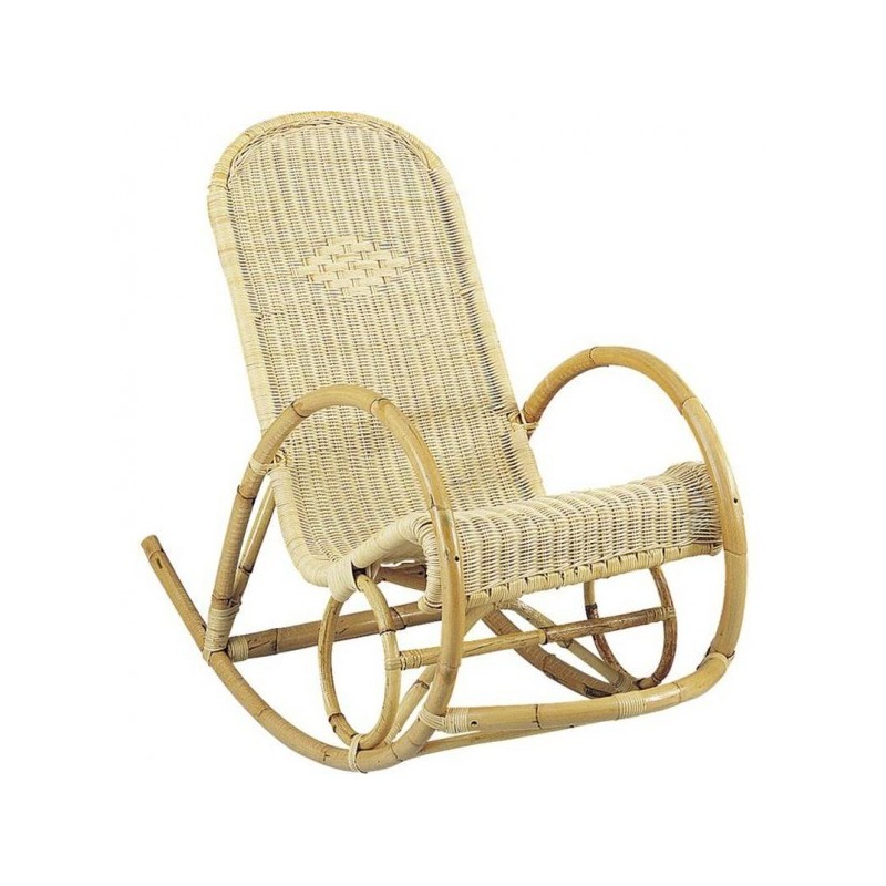 Rocking chair rotin tissé