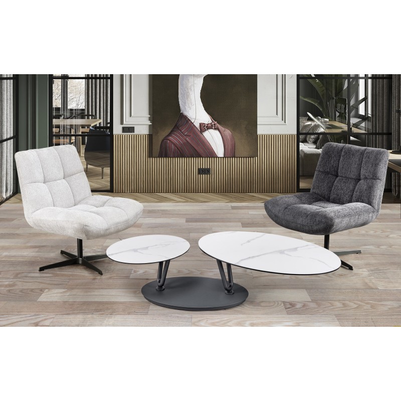 Table de salon double plateaux pivotants