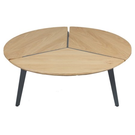 Table basse plateau rond chêne