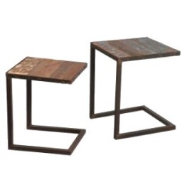 table basse gigogne métal palissandre