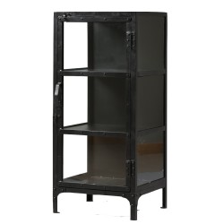 Vitrine en acier noir 1 porte