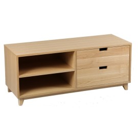 Meuble TV 2 tiroirs 2 niches Largeur 120 cm