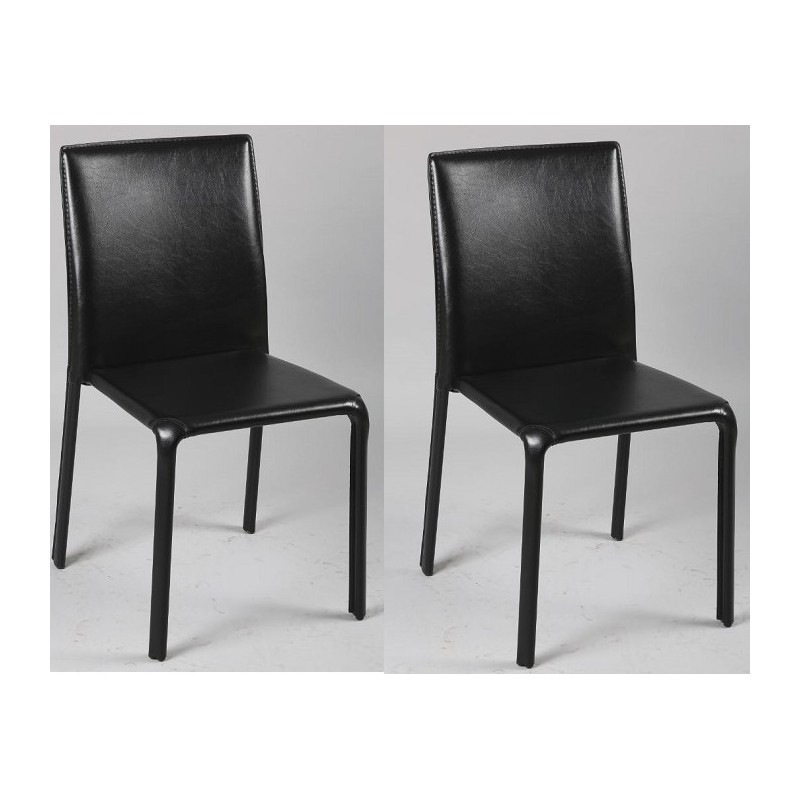 Chaises noirs metal PVC