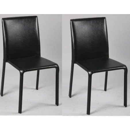 Chaises noirs metal PVC