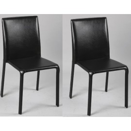 Chaises noirs metal PVC