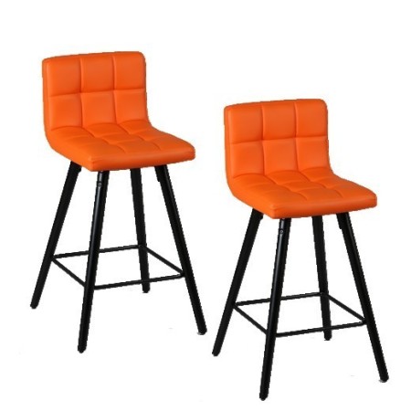 Tabouret de bar avec dossier - orange