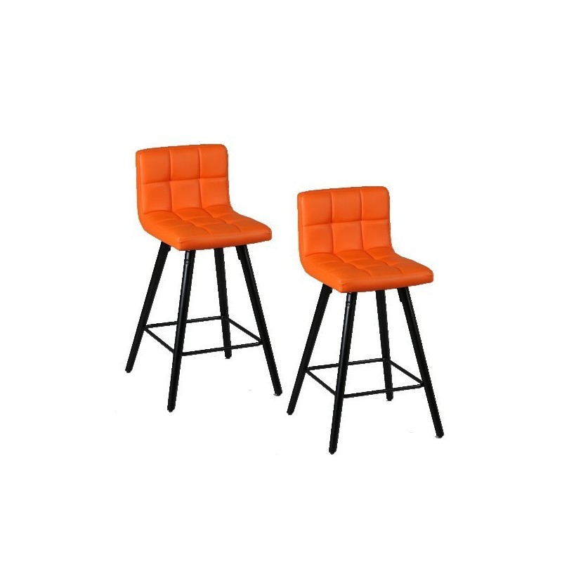 Tabouret de bar avec dossier - orange