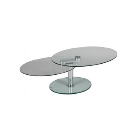 Table basse ronde plateaux verres