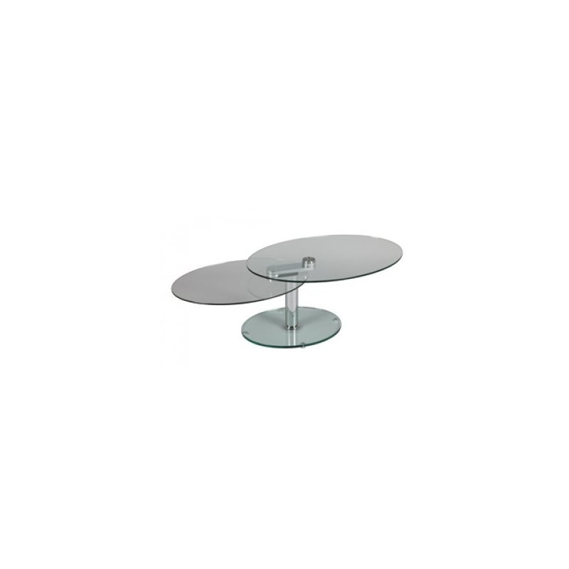 Table basse ronde plateaux verres