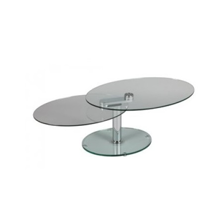 Table basse ronde plateaux verres