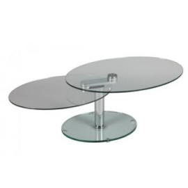 Table basse ronde plateaux verres