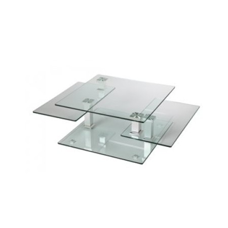 Table basse plateaux verre carrés