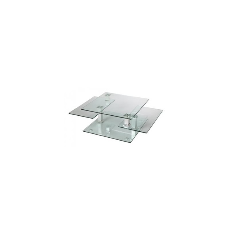 Table basse plateaux verre carrés