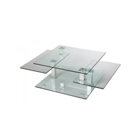 Table basse plateaux verre carrés