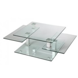 Table basse plateaux verre carrés