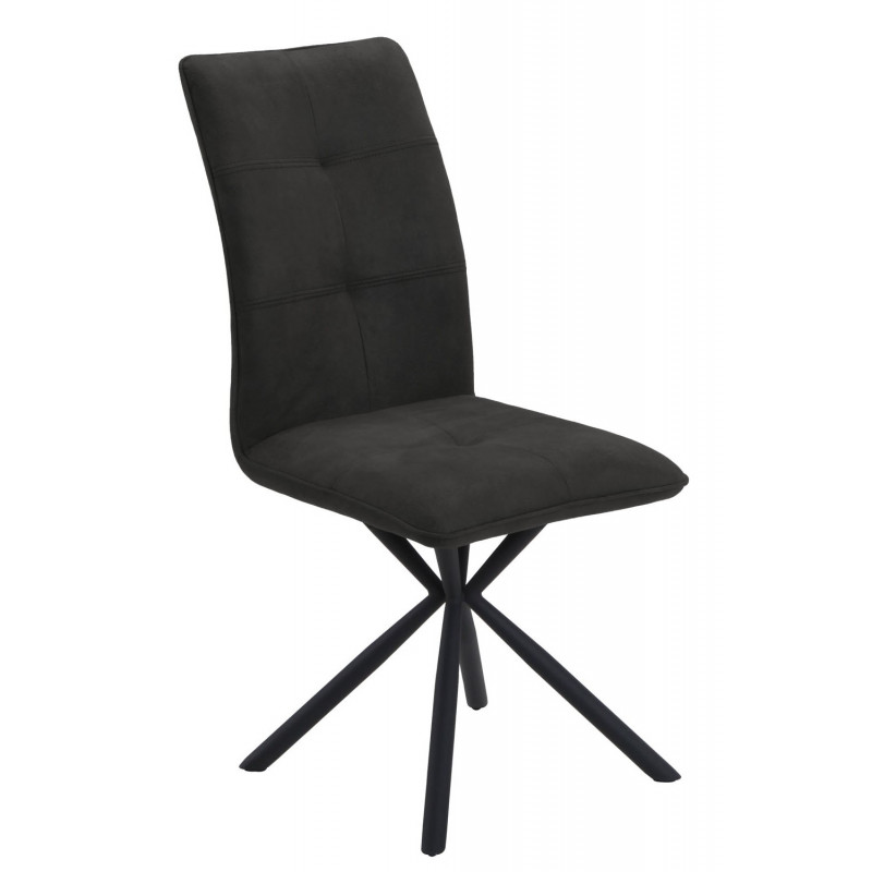 Chaise de salle à manger en cuir marron