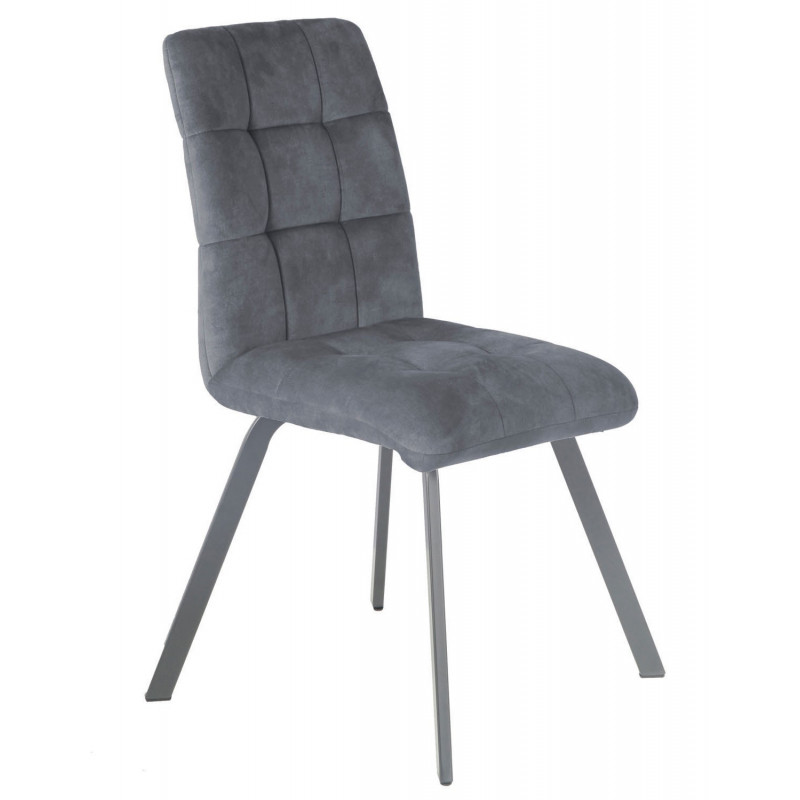 Chaise avec coussin en velours bleu